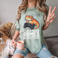 I Like Video Games Bearded Dragon Gamer Introvert Mood Comfort Color Blast T-Shirt Fern