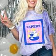 Fun Cute Introvert Cat Character With Wine Comfort Color Blast T-Shirt Amethyst