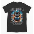 Abibliophobia Cat Reading Bookworm Reader Nerd For Men Women Girls Kids Unisex T-Shirt