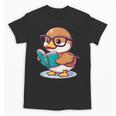 Adorable Book Lover Mallard Duck With Reading Glasses Cute Unisex T-Shirt