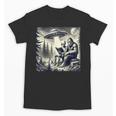 Bigfoot With Alien Reading A Book Bigfoot And UFO Unisex T-Shirt