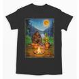 Bigfoot And Alien Reading Books Campfire Halloween Unisex T-Shirt