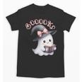 Boo Ghost Books Coquette Bow Halloween Women School Teacher Unisex T-Shirt Boo Ghost Books Coquette Bow Halloween Women School Teacher Unisex T-Shirt