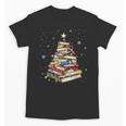 Book Christmas Tree Teacher Book Lover Crew Neck Modern Classic Christmas Small Short Sleeve -Adults -Kids Unisex T-Shirt