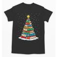 Book Christmas Tree Xmas Lights Book Lover Teacher Librarian Unisex T-Shirt