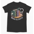 Books And Coffee Book Lover Bookish Green Book Theme Reading Unisex T-Shirt