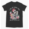 I Like My Books Spicy And My Coffee ICY Skeleton Women Unisex T-Shirt