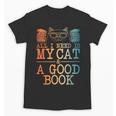 Cat & Book Art For Men Women Cat Librarian Novel Book Lover Unisex T-Shirt