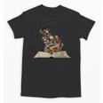 Cat Book Flowers Unisex T-Shirt