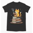 Cat Reading Books Unisex T-Shirt
