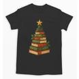 Christmas Book Tree Bookshelf Holiday For Readers Librarians Unisex T-Shirt