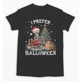 Christmas Outfit I Prefer Halloween Book Reading Skeleton Unisex T-Shirt