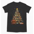 Christmas Tree Bookshelf Book Lover Library Unisex T-Shirt