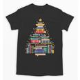Christmas Tree Made Of Books Librarian Reader Holiday Unisex T-Shirt