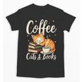Coffee Cats And Books Lover For Women & Men Coffee Unisex T-Shirt
