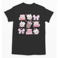 Coquette Bow Book Coffee Valentines Bookish Library Teacher Unisex T-Shirt