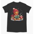 Cozy Gingerbread Christmas Reading Book Xmas Snowflakes Fall Unisex T-Shirt