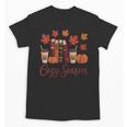 Cozy Season Autumn Leaves Books Pumpkins Fall Halloween Unisex T-Shirt