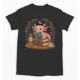 Cute Axolotl Reading Books Cozy Bookworm Unisex T-Shirt