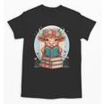 Cute Baby Highland Cow Reading Book Bookworm For Men Women Unisex T-Shirt