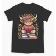 Cute Baby Highland Cow With Reading Book Bookworm Unisex T-Shirt Cute Baby Highland Cow With Reading Book Bookworm Unisex T-Shirt
