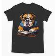 Cute Dog English Bulldog Reading Book Unisex T-Shirt