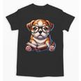 Cute Dog Puppy English Bulldog Reading Book Unisex T-Shirt