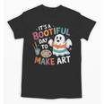 Cute Ghost Book Halloween Spooky Boo School Art Teacher Unisex T-Shirt