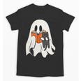 Cute Ghost Cat Reading Book Spooky Season Halloween Costume Unisex T-Shirt Cute Ghost Cat Reading Book Spooky Season Halloween Costume Unisex T-Shirt