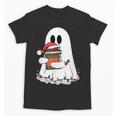 Cute Ghost Holding Books Bookish Christmas Unisex T-Shirt