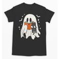 Cute Ghost Reading Book Spooky Season Halloween Costume Kids Unisex T-Shirt