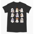 Cute Ghost Reading Books Teacher Halloween Reading Men Women Kids Unisex T-Shirt