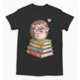 Cute Hedgehog Reading Books Animal Lover Reader Bookworm Unisex T-Shirt Cute Hedgehog Reading Books Animal Lover Reader Bookworm Unisex T-Shirt