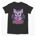 Cute Pastel Goth Bat Reading Book Unisex T-Shirt