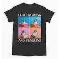 Cute Penguin Reading Book School Librarian Teacher Student Unisex T-Shirt