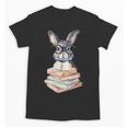 Cute Reading Bunny With Glasses Books Reader Book Bookworm Unisex T-Shirt