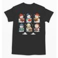 Cute Snowman Reading Books Christmas Winter Book Lover Unisex T-Shirt