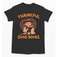 Cute Thanksgiving Teacher Librarian Thankful Reading Books Unisex T-Shirt