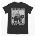 Defend Your Local Library Knight Cat Rider Book Lover Unisex T-Shirt