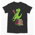 Dino Reading Read Reading Librarian Book Men Boys Kids Unisex T-Shirt