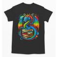 Dragon Reading Colorful Fantasy Book Lover Unisex T-Shirt Dragon Reading Colorful Fantasy Book Lover Unisex T-Shirt