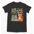 Easily Distracted By Cats And Books Book & Cat Lover Unisex T-Shirt