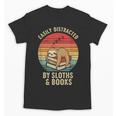 Easily Distracted By Sloths And Books Unisex T-Shirt