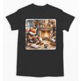 Fox Reads By Fireplace In Cabin Rustic Book Cozy Cup Tea Unisex T-Shirt Fox Reads By Fireplace In Cabin Rustic Book Cozy Cup Tea Unisex T-Shirt