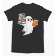 Ghost Reading Books Halloween Library Unisex T-Shirt Ghost Reading Books Halloween Library Unisex T-Shirt