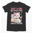 Girl Who Loves Cats And Books Cute Unisex T-Shirt