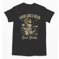 Good Girls Read Bad Books Vintage Skeleton Reader Unisex T-Shirt