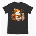 Halloween Ghost Reading Book Lovers Coffee Girl Women Unisex T-Shirt