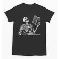 Hilarious Skeleton Holding a Book And Laughing Gothic Unisex T-Shirt Hilarious Skeleton Holding a Book And Laughing Gothic Unisex T-Shirt