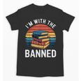 I'm With The Banned Stack Of Books Vintage Sunset Retro Unisex T-Shirt